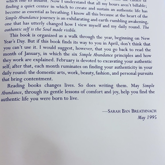 Book | Simple Abundance A Daybook of Comfort And Joy | Daily Find Your Authentic - Picture 2 of 11